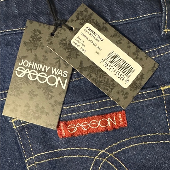 SASSON x JOHNNY WAS Lumiere Wide Leg Jean in True Blue Rinse Size 26 NWT 98 - Picture 9 of 12